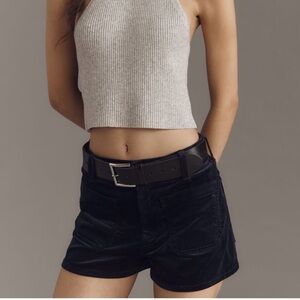 Anthropologie Coastal Colette Navy Corduroy High Rise Shorts NWT 31 Med Spring